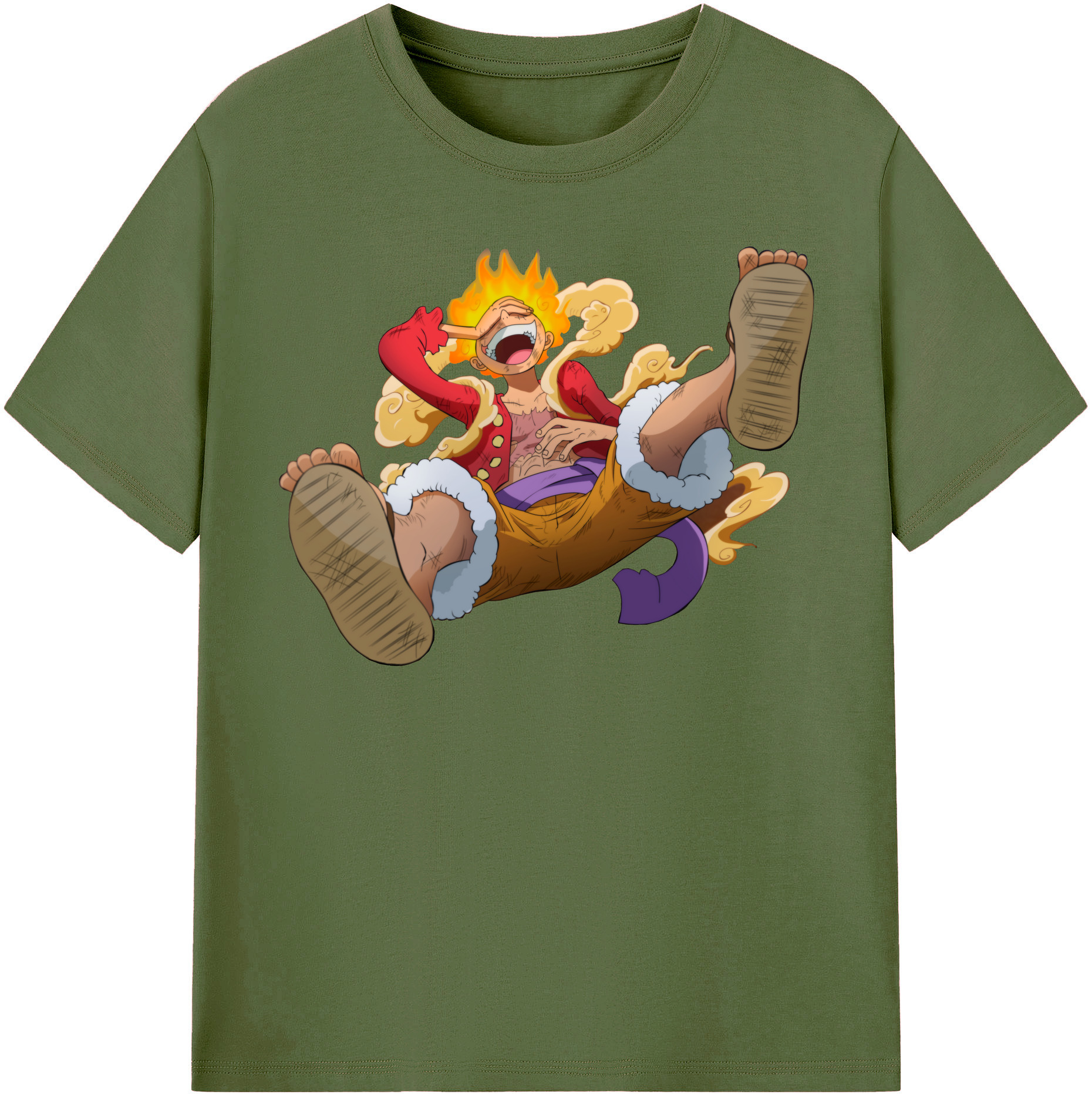 ワンピース モンキー・D・ルフィ ONE PIECE Monkey D. Luffy 綿100％半袖Tシャツ（フロントプリント）